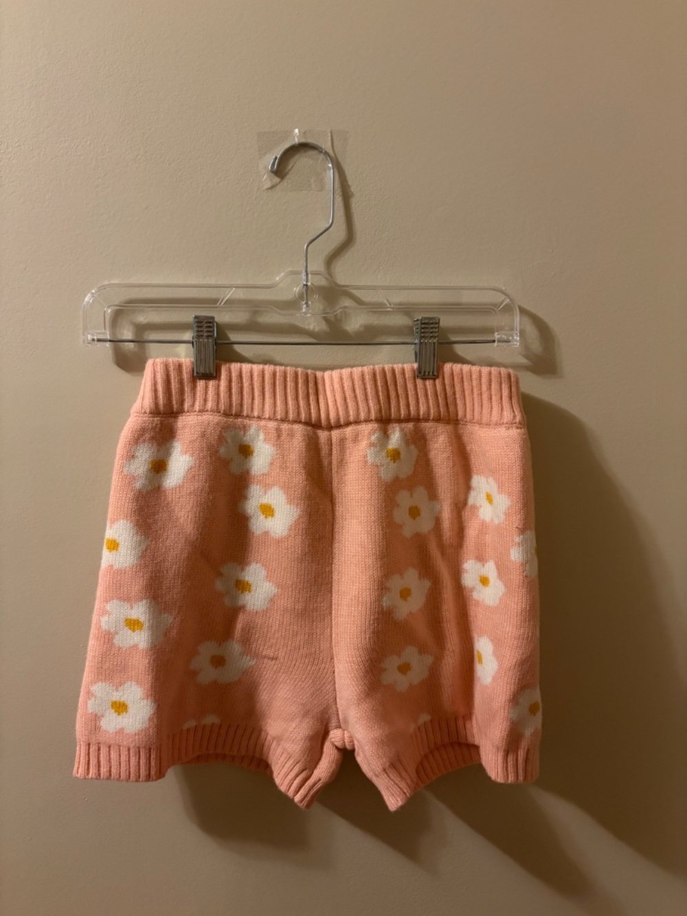 Altar'd State Knit Pink Pajama Shorts With Daisies